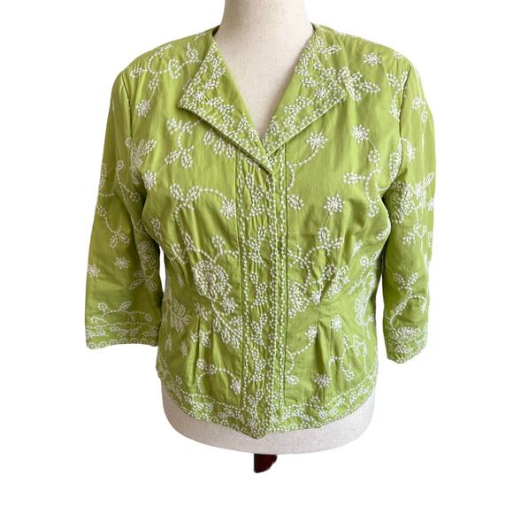 Coldwater Creek Women's Vintage Embroidered Floral Jacket Size 16 - Picture 1 of 8